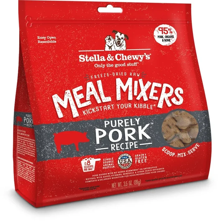 Stella & Chewy’s Purely Pork Recipe Grain-Free Freeze-Dried Raw Meal Mixers Dog Food