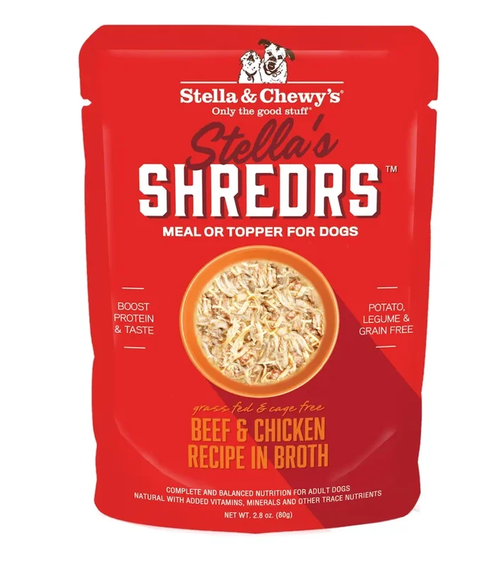 Stella & Chewy’s Shredrs Beef & Chicken Recipe in Broth 2.8oz
