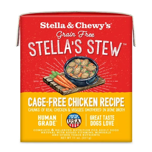 Stella & Chewy’s Stew for Dogs – Cage-Free Chicken Recipe, Wet Dog Food, 11-oz Case of 12