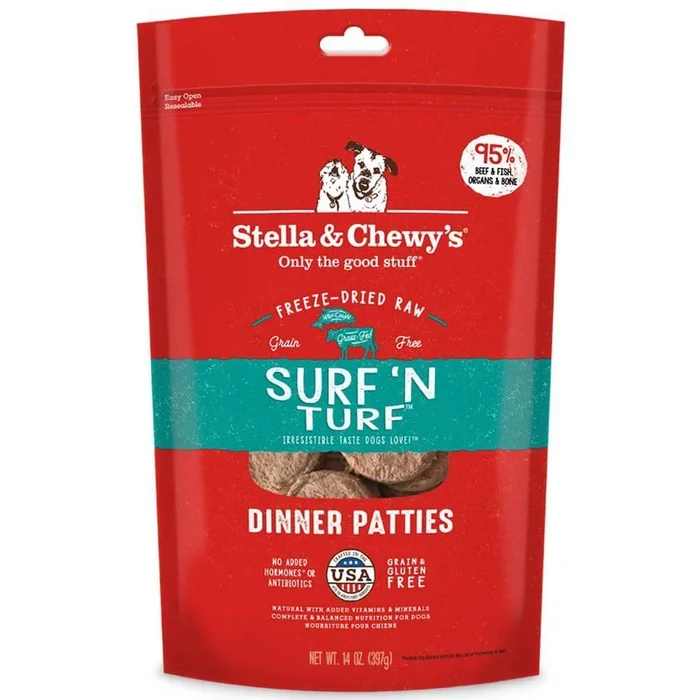 Stella & Chewy’s Surf & Turf Dinner Patties Grain & Gluten-Free Freeze-Dried Dog Food