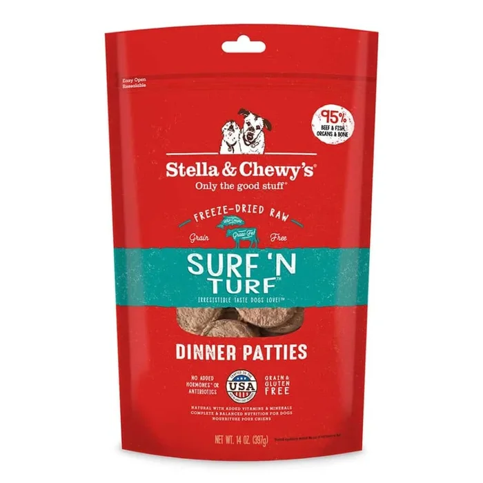 Stella & Chewy’s Surf ‘N Turf Freeze-Dried Raw Dinner Patties Dog Food