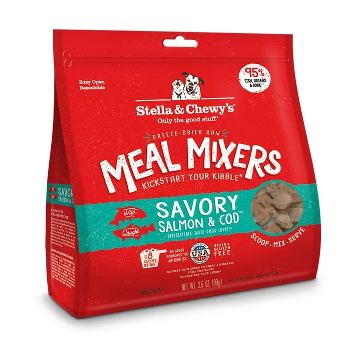 STELLA & CHEWYS Freezedried Meal Mixers for Dogs Savory Salmon & Cod