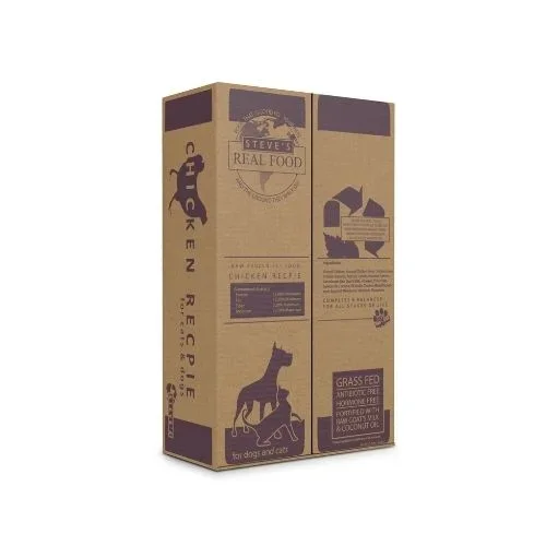 Steve’s Real Food Frozen Nuggets Chicken Recipe Dog Food, 9.75-lb Box