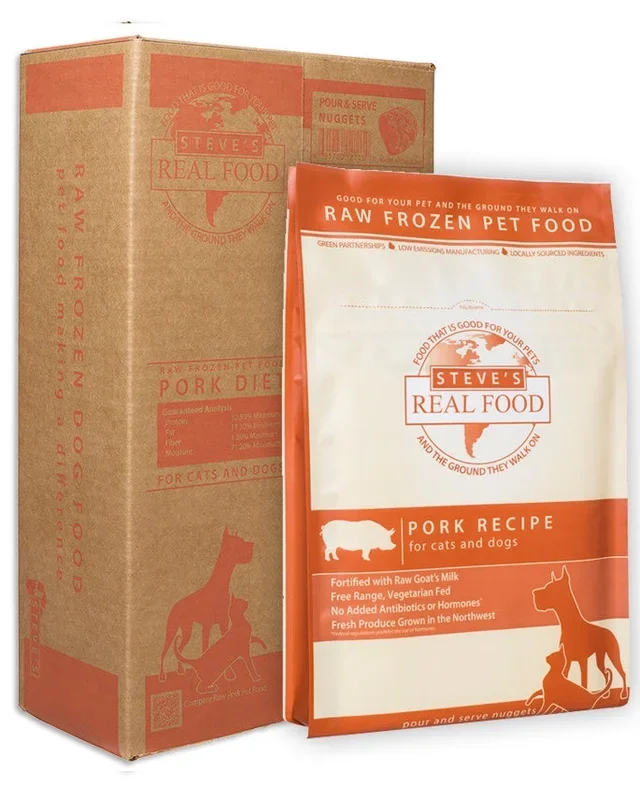 Steve’s Real Food Frozen Pork Nuggets Dog & Cat Food 9.75lb