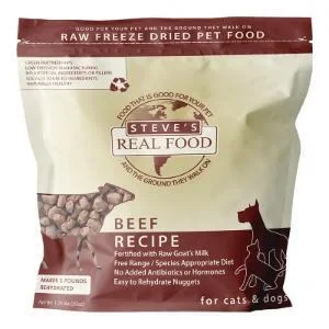 Steves Real Food Freeze Dried Beef Recipe Dog/Cat 1.25lb