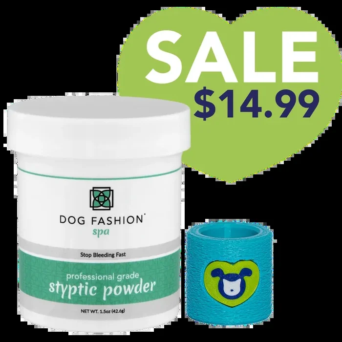 Styptic Powder with Free Holder Cyan by Dog Fashion Spa