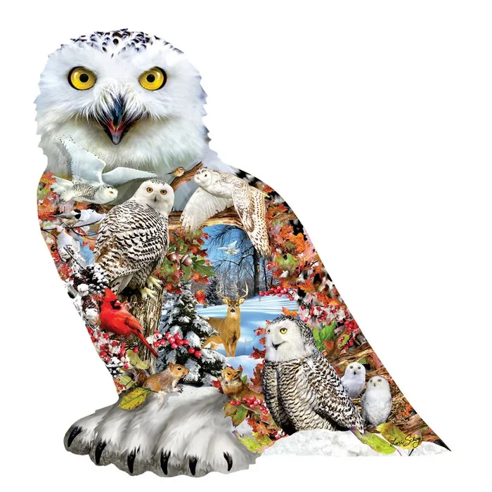 Sunsout – Snowy Owl Shaped Puzzle