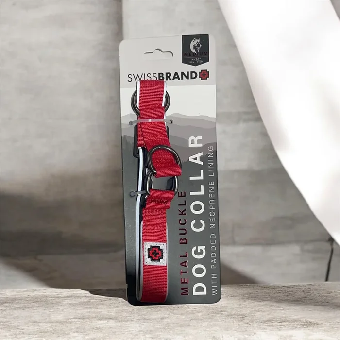 swiss brand dog collar with padded neoprene lining medium size