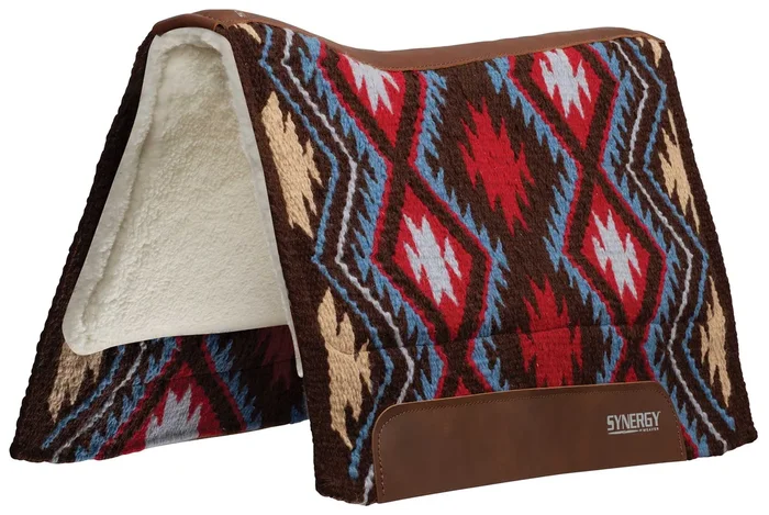 Synergy Contoured Performance Saddle Pad, Merino Fleece Lined, 3/4″x33″x38″, Firestorm