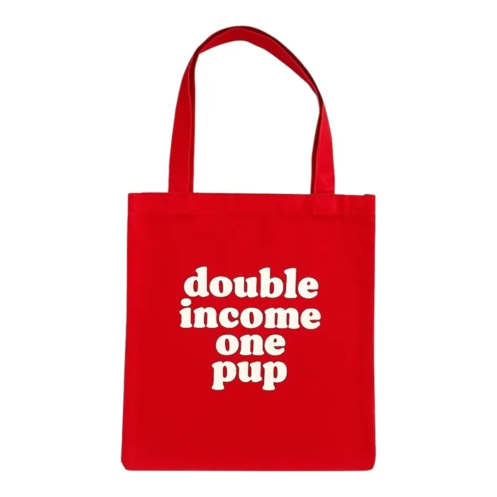 Talking Dog Club Double Income Single Pup Carry All Tote Bag for Women (Red)