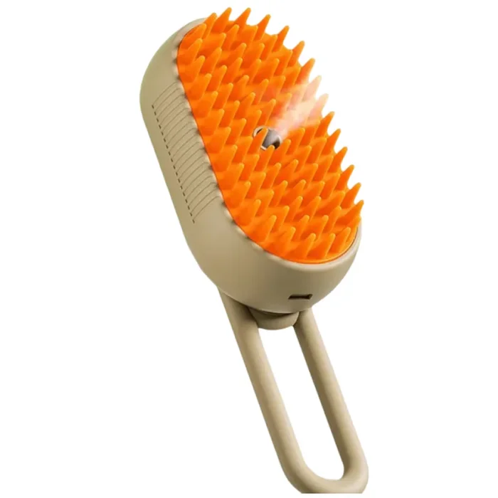 Talking Dog Club Three in One Pet Steam Smart Grooming Brush for Dogs and Cats (Light Brown)