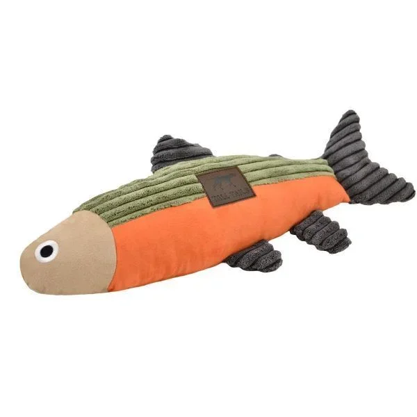 Tall Tails 12″ Fish W/ Squeaker Sage & Orange
