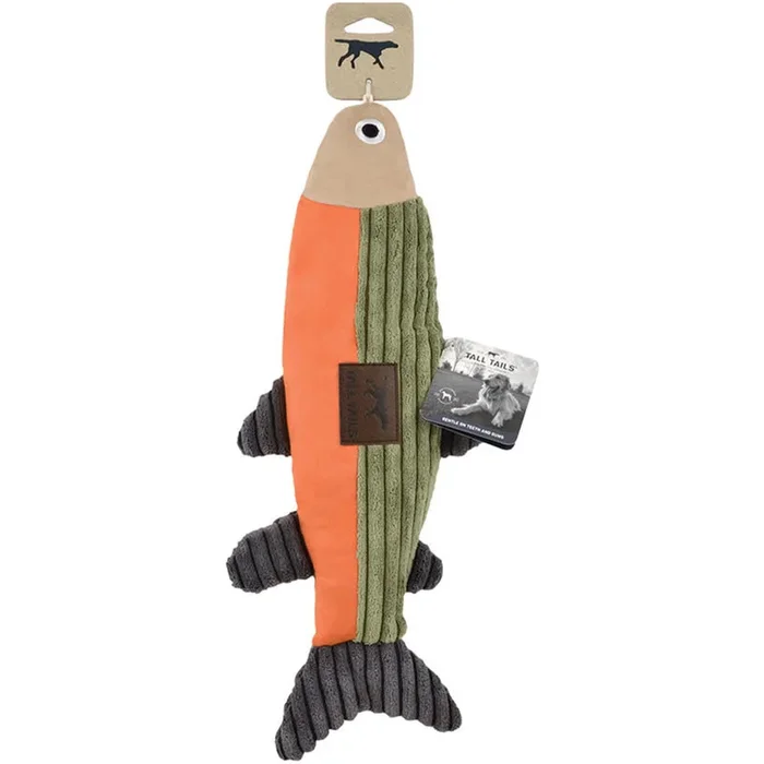 Tall Tails Sage & Orange 12″ Fish Dog Toy