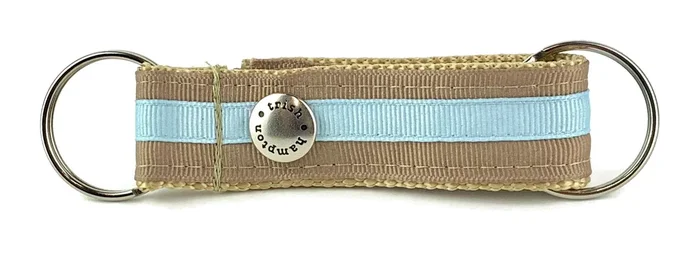 Tan/Light Blue Stripe Snappy Keychain – 307