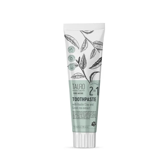 Tauro Pro Line Pure Nature toothpaste with white clay (kaolin), zeolite and green tea extract for dogs and cats