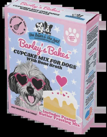 THE BEAR & THE RAT Barleys Bakes Cupcake Mix Peanut Butter with Bone Broth 7OZ