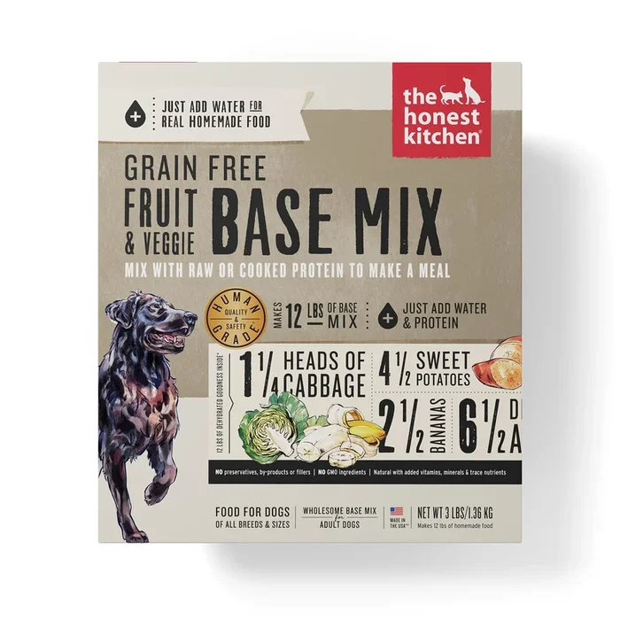 The Honest Kitchen Fruit & Veggie Base Mix Grain-Free Dehydrated Dog Food, 3-lb box