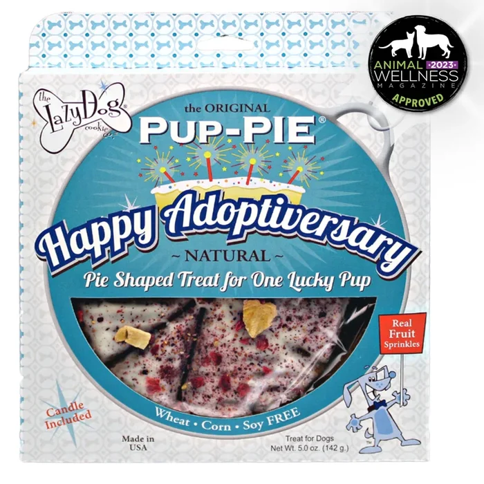 The Lazy Dog The Original Pup-PIE® Happy Adoptiversary – Pie Shaped Treat for Dogs!