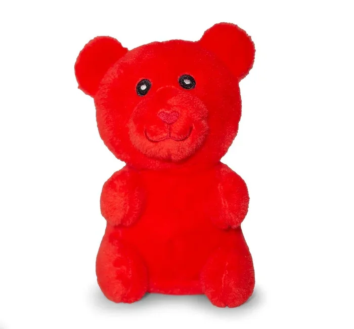 ThoozyPet Gummy Bear Plush Dog Toy, Red, 6″