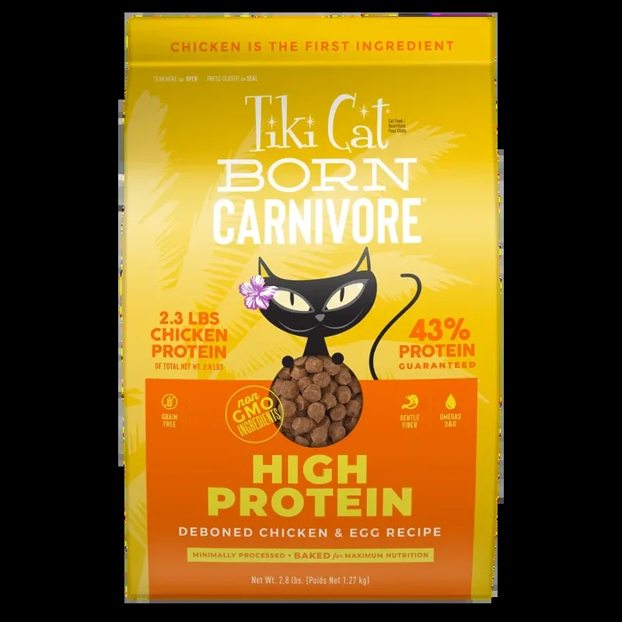 Tiki Cat Born Carnivore, Chicken And Egg Recipe, Dry Cat Food, 2.8-lb Bag