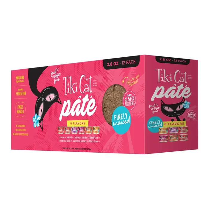 Tiki Cat Grill Pâté Wet Cat Food, Variety Pack, 2.8 oz Cans, 12 ct