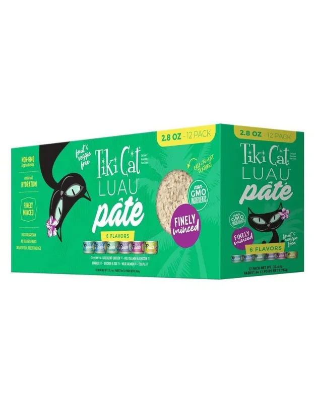 TIKI CAT Luau Variety Pack Pate Canned Cat Food 2.8OZ CASE/12