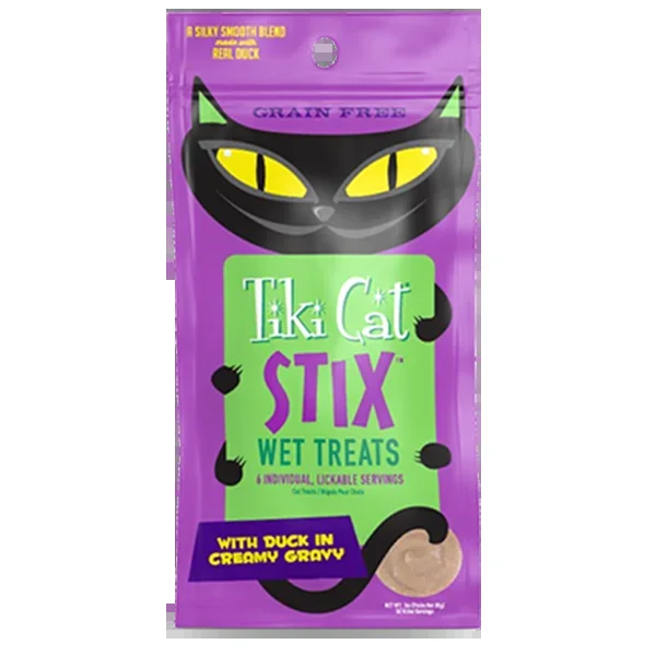 Tiki Cat Stix Duck Wet Cat Treats 3oz 6-Pack