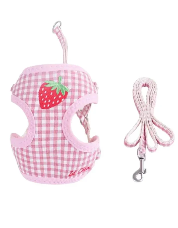 TOBY SUPPLY Strawberry Leash + Harness Set