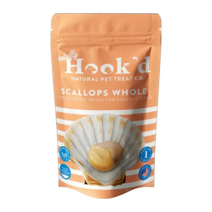 TOTALLY HOOK’D Whole Scallops Dog Treat 1 OZ