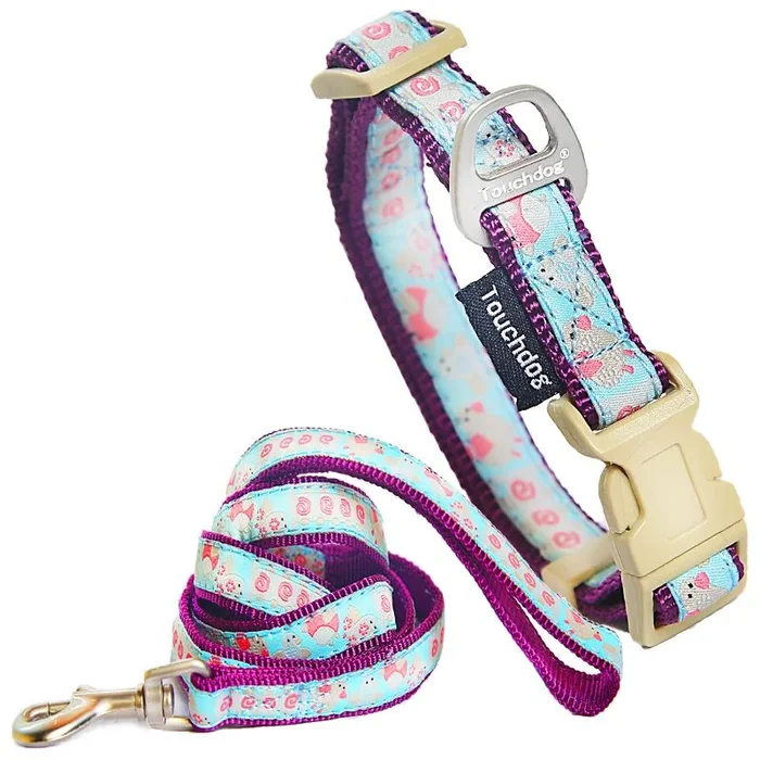 Touchdog® Avery Embroidered Collar & Leash