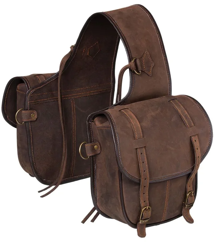 Tough1 Soft Leather Saddle Bag