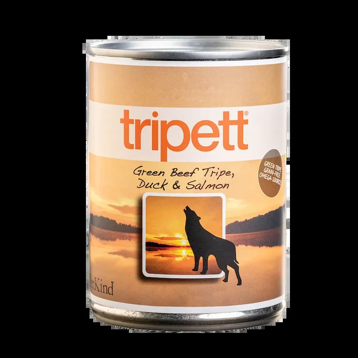 Tripett Wet Dog Food Green Beef Tripe, Duck & Salmon 12oz