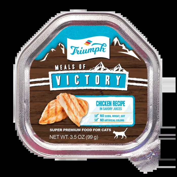 Triumph Meals Of Victory Chicken In Savory Juices Recipe Super Premium Wet Cat Food Cup