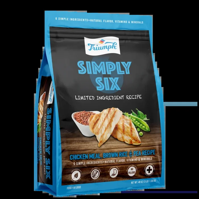 Triumph Simply Six Chicken, Brown Rice, Pea Recipe Dog Food