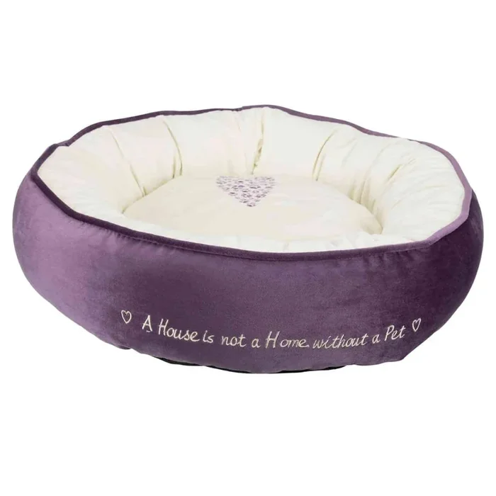 Trixie Pet’s Home Round Bed for Dogs and Cats (Purple & Cream)