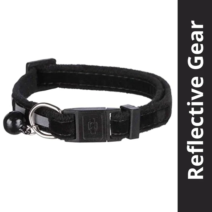 Trixie Safer Life Reflective Collar with Bell for Cats (Black)