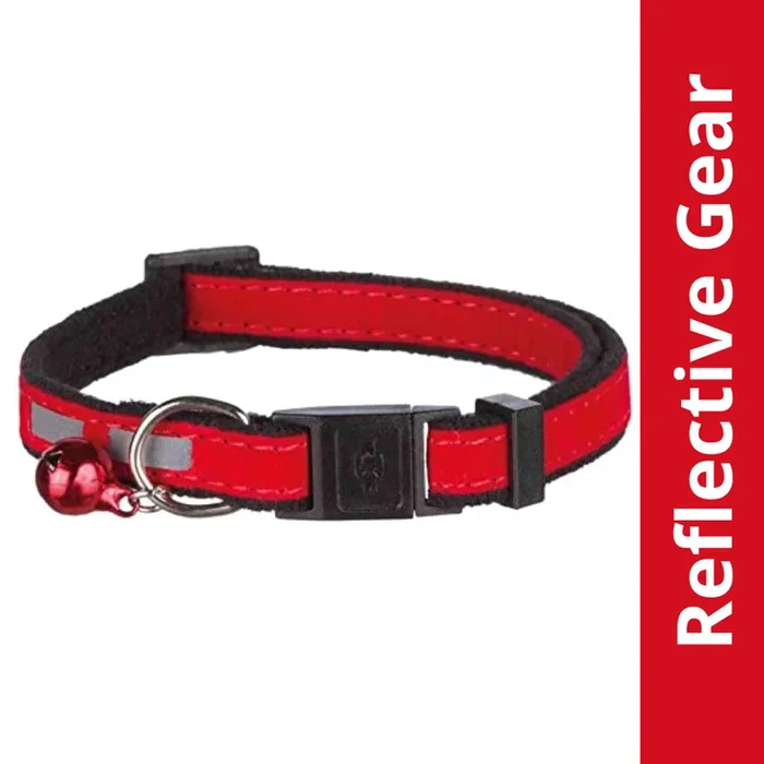 Trixie Safer Life Reflective Collar with Bell for Cats (Red)