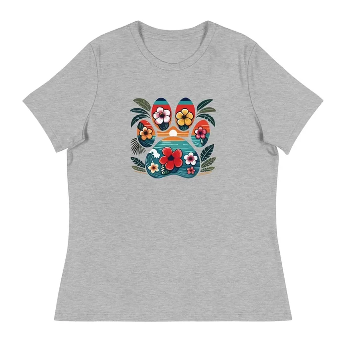 Tropical Paw Print Women’s Relaxed T-Shirt