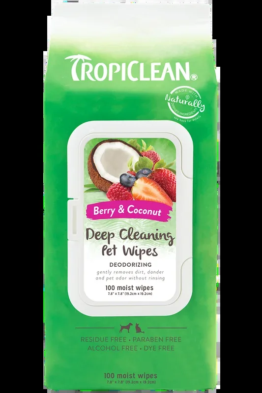 Tropiclean Deep Cleaning Wipes For Dogs And Cats, 100-Count