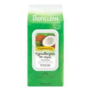 Tropiclean Hypoallergenic Pet Wipes 100ct