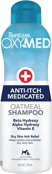 TropiClean OxyMed Medicated Itch Relief Oatmeal Shampoo for Dogs & Cats