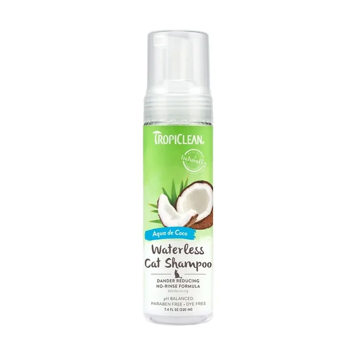 Tropiclean Waterless Cat Shampoo Aqua de Coco 7.4 FLoz