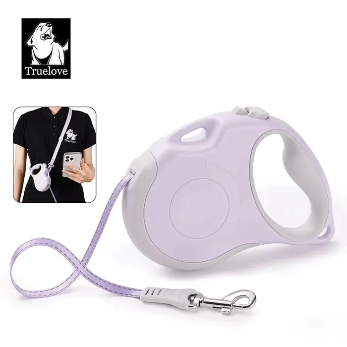 TrueLove Retractable Dog Leash TLL5001 – Suitable for Medium and Small Dogs – Regal Orchid/Gray