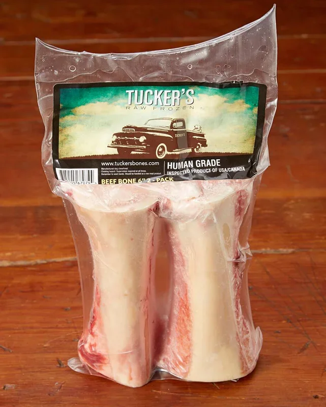 Tucker’s Raw Frozen Beef Marrow Bone 6″ 2 Pack