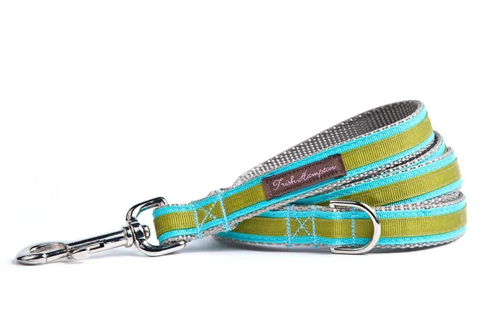 Turquoise/Sage Stripe 6ft Dog Leash – 324