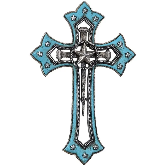 Turquoise Star Cross Wall Hanging