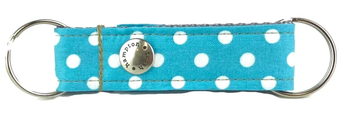 Turquoise/White Polka Dot Snappy Keychain – 513