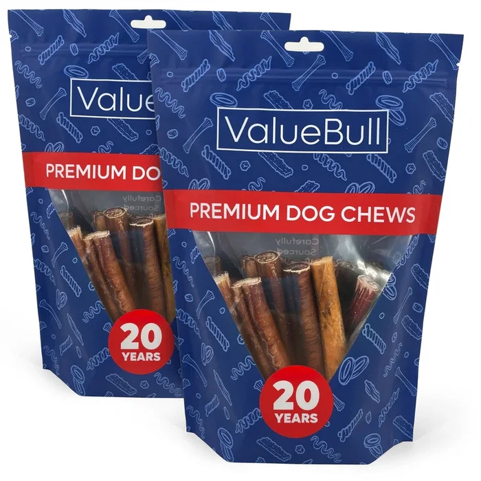 ValueBull Bully Sticks for Large Dogs, Super Jumbo 6 Inch, 50 Count