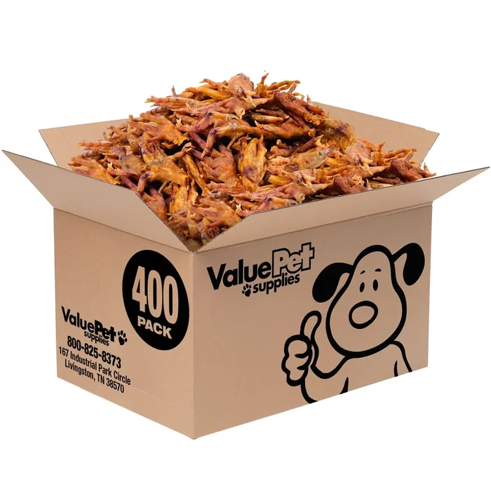 ValueBull Chicken Feet for Dogs, 400 Count Bulk Pack