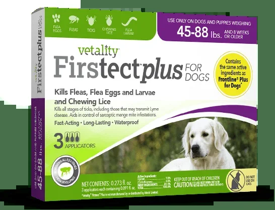 Vetality Firstect Plus Monthly Topical Flea and Tick Treatment for Large Dogs